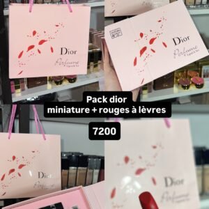 Pack dior 3miniatures+rouge à lèvres rouge